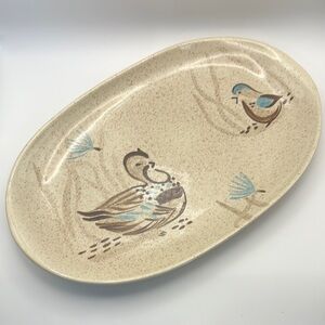 Vintage Red Wing Pottery “Bob White” Oval Serving Tray